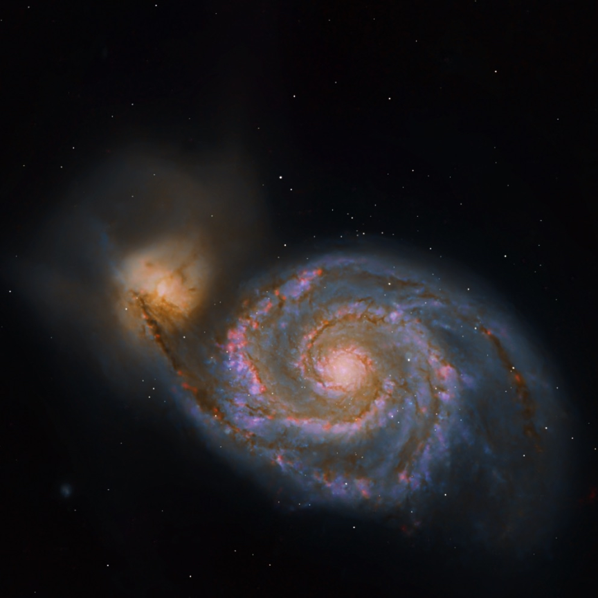 Messier 51, the Whirlpool Galaxy, photographed by Laci